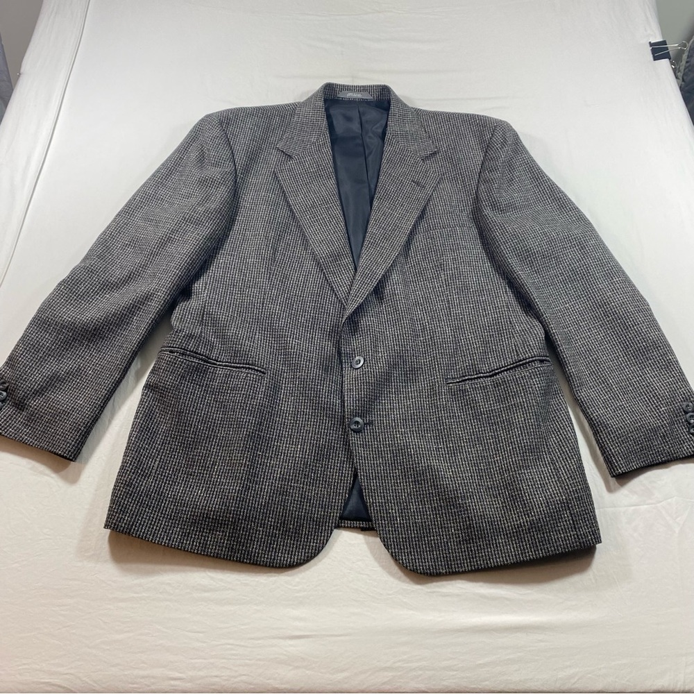 Haggar Clothing Blazer Men’s 44 Twill Sports Coat Gray jacket lined pock…